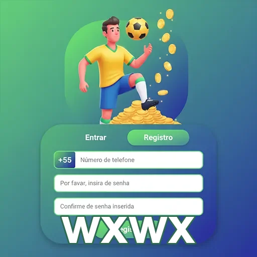Jogador se preparando para registrarse no aplicativo wxwx.
