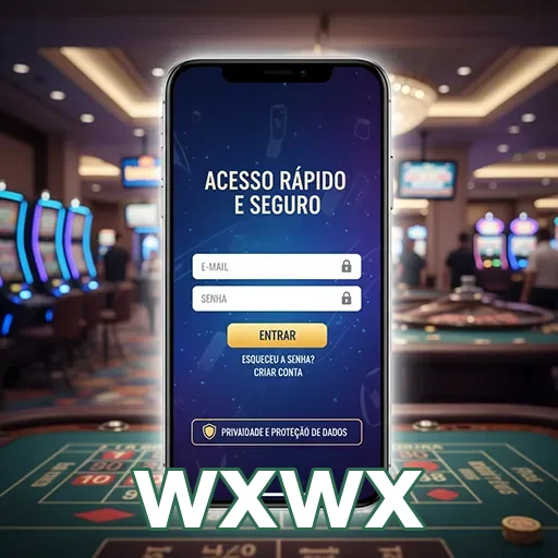 Tela de login do aplicativo wxwx com acesso rápido e seguro.