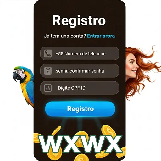 Tela de cadastro do wxwx com campos de registro claros.