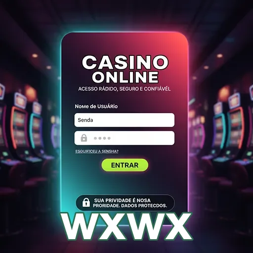 Tela do wxwx mostrando acesso a casino online em celular.