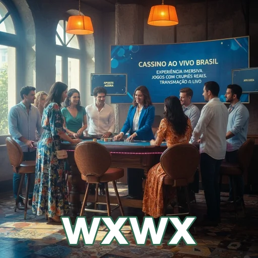 Jogadores interagem em mesa de cassino ao vivo do wxwx.