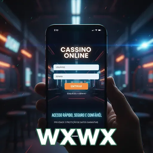 Tela de login do wxwx, destacando acesso seguro ao cassino.