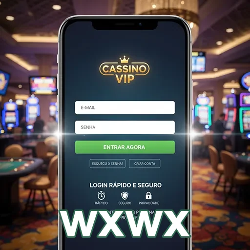 Tela de login VIP do wxwx em um cassino online.