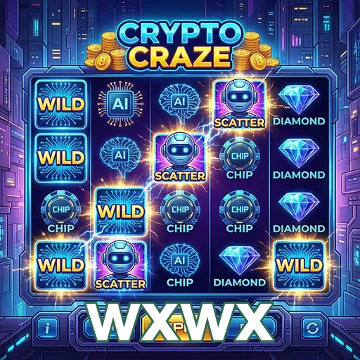 Tela do jogo Crypto Craze na plataforma wxwx, focando em slots.