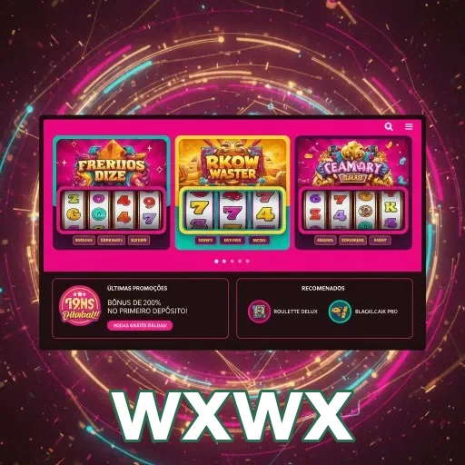 Interface de jogos de slots no site wxwx com promoções.