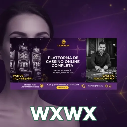 Interface do wxwx com opções de jogos e dealer ao vivo.