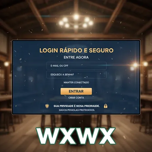 Tela de login do aplicativo wxwx, destacando segurança e acesso.