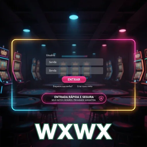 Tela de login para acesso rápido na wxwx com slots ao fundo.
