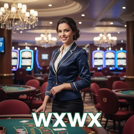 Funcionária do cassino wxwx atendendo jogadores VIP.